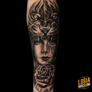 tattoo_brazo_guerrera_tigre_bruno_don_lopes_logia_barcelona 